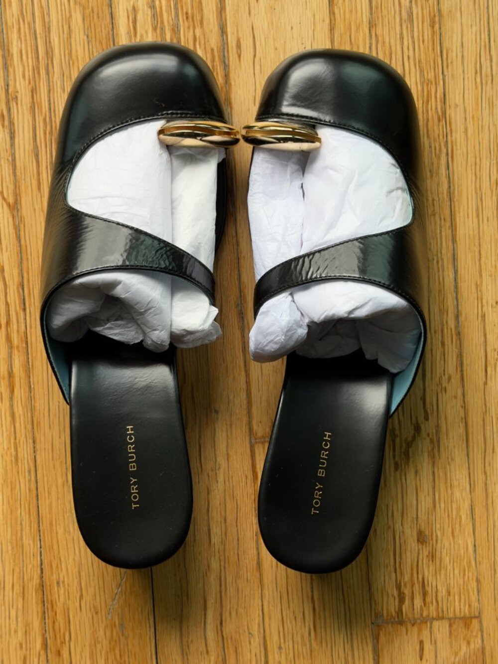 Tory Burch Pierced Mule Wedge 9.5 in Black (unused w original box and dust bag) - Picture 3 of 8